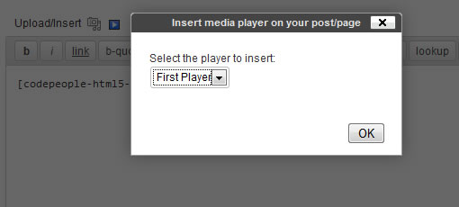 Inserting the Player